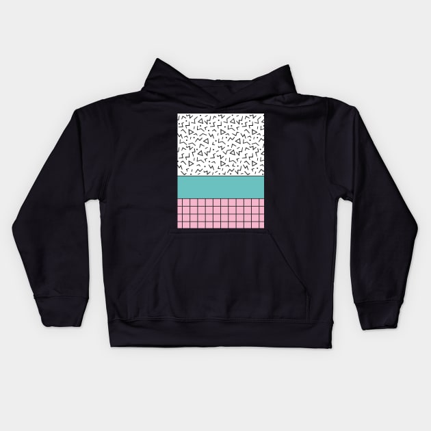 Memphis Pattern 36 / 80s Retro Kids Hoodie by Studio Memphis Waves